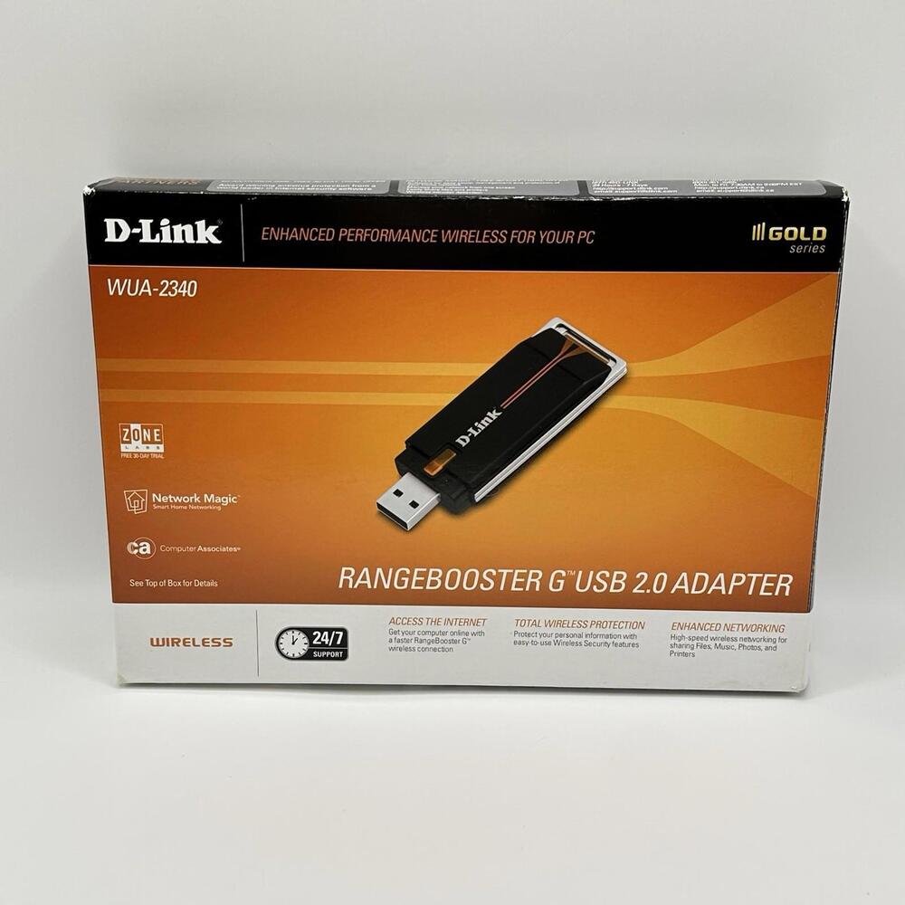 D-Link Rangebooster Model No. WUA-2340 Tested & Working USB 2.0